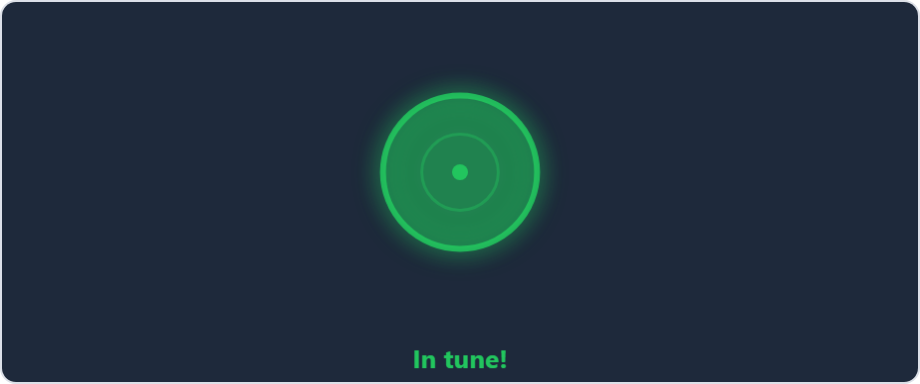 Beat circle glowing green with In tune label