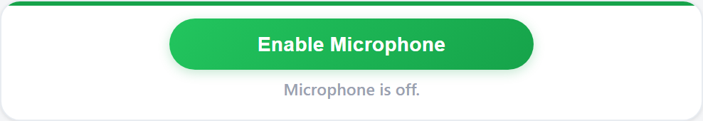 Singing HUD card with Enable Microphone button